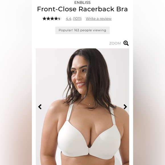 Soma Enbliss Front Close Racerback Bra in Ivory - Picture 6 of 6